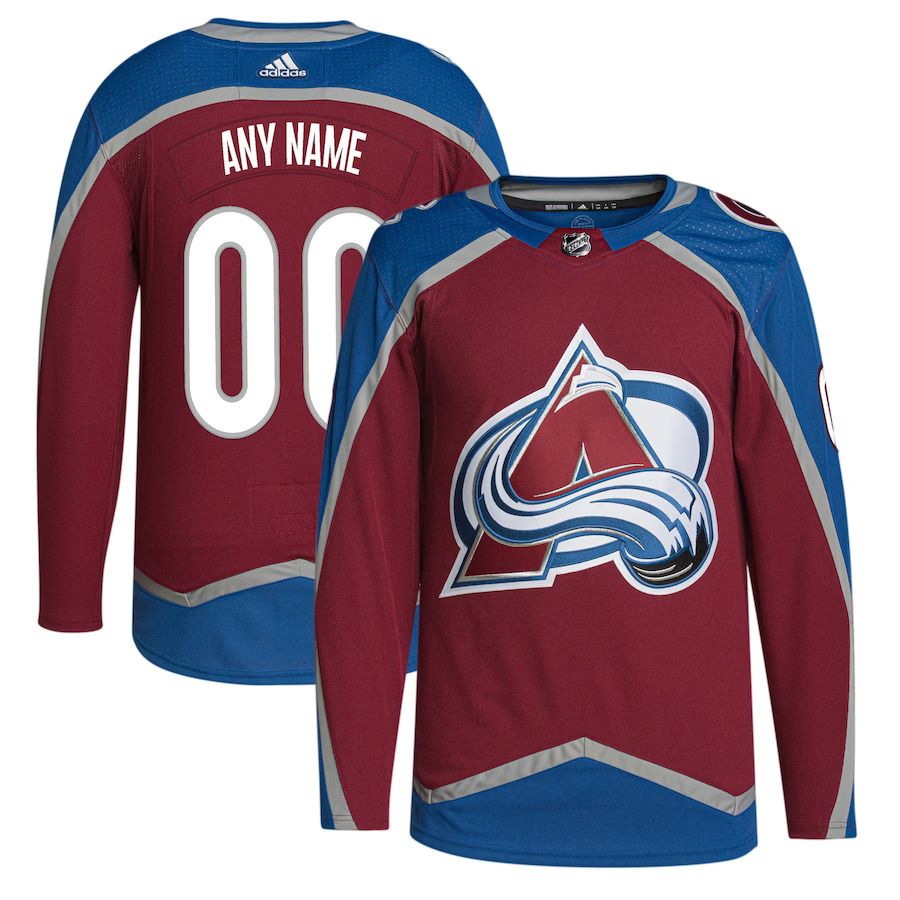 Men Colorado Avalanche adidas Burgundy Home Primegreen Authentic Pro Custom NHL Jersey